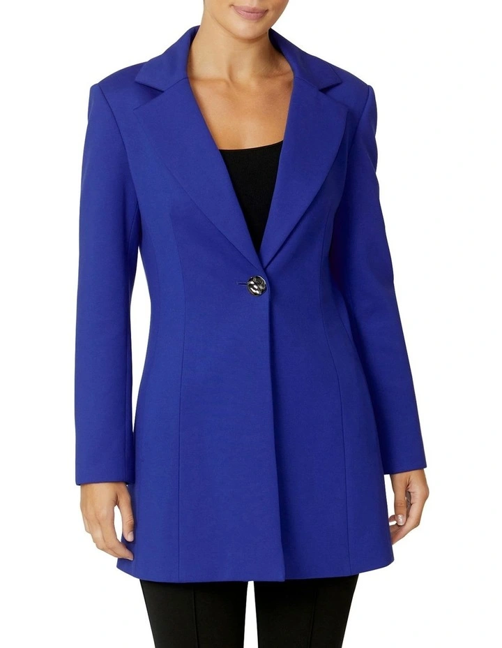 Abbey Cobalt Ponti Coat in Cobalt
