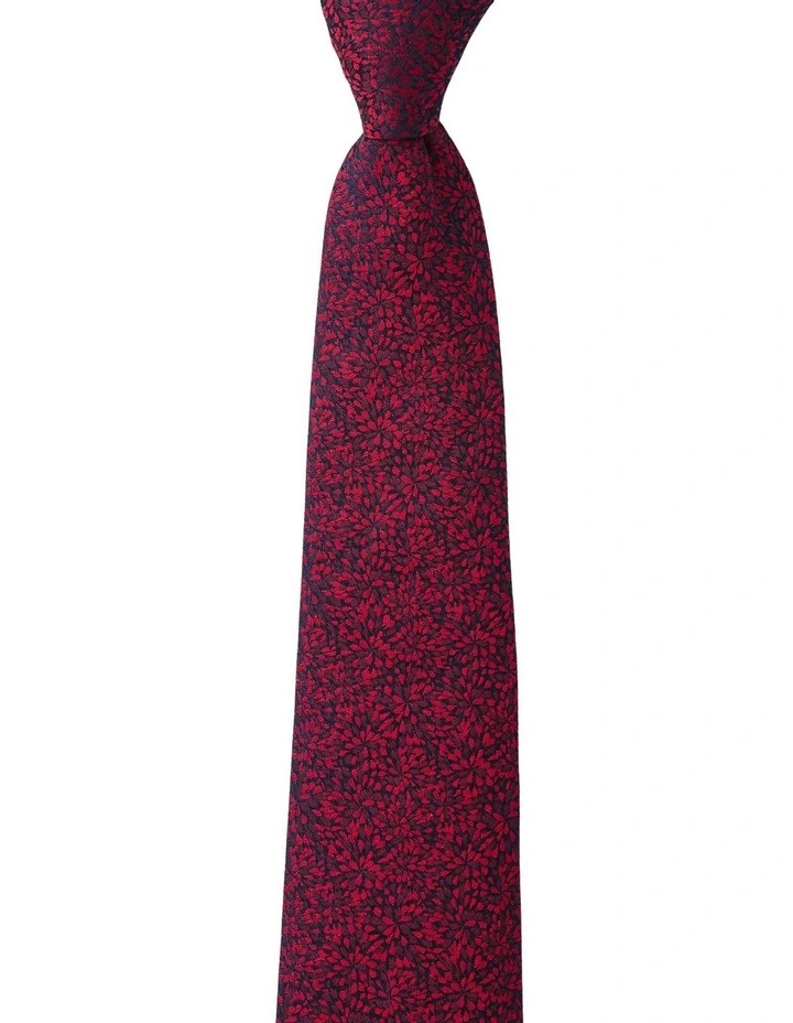 Ice Crystals Silk Tie in Red