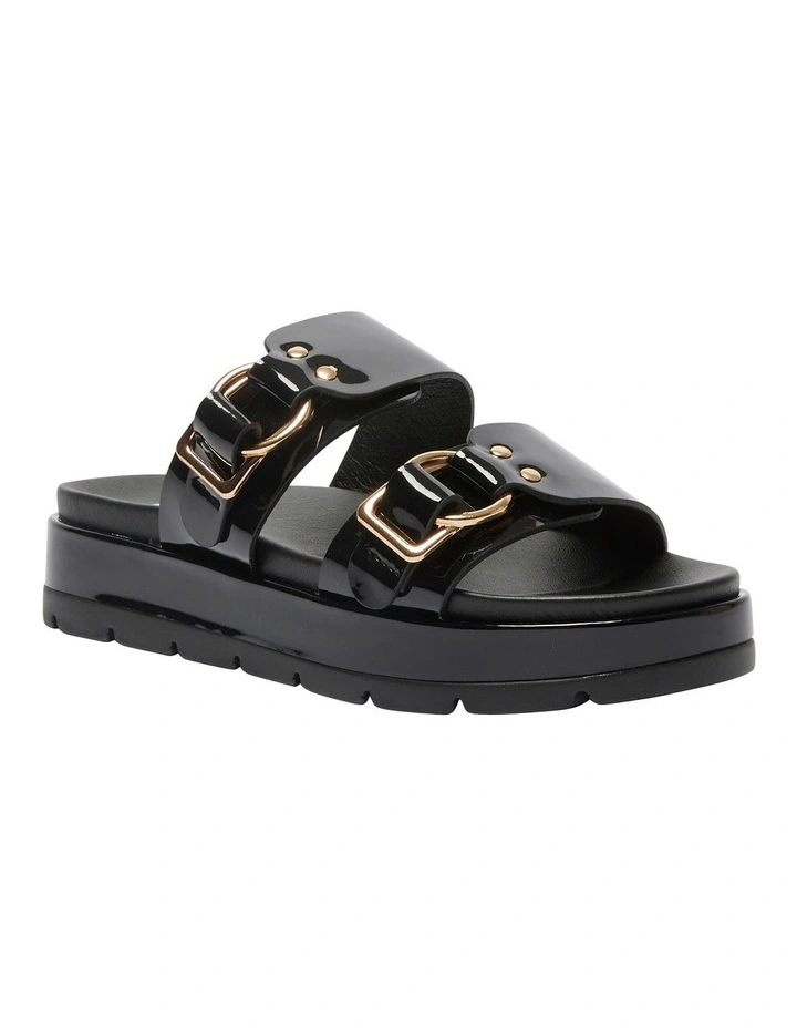Fiction Sandals in Black Patent