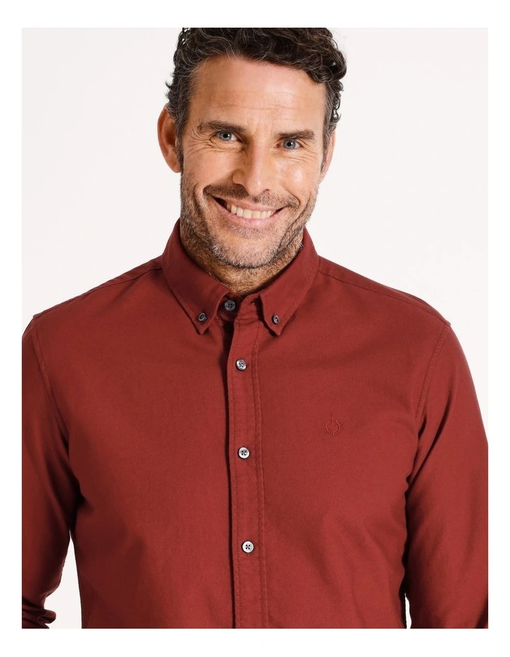 Payne Oxford Long Sleeve Shirt in Rust