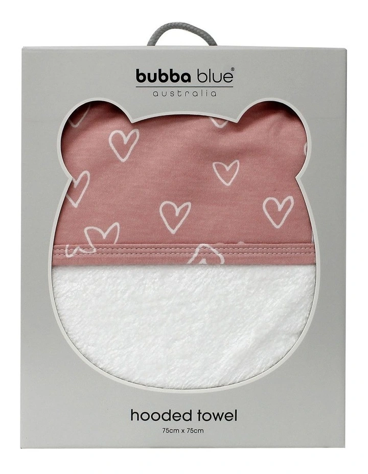 Single Nordic Hooded Towel in Pink