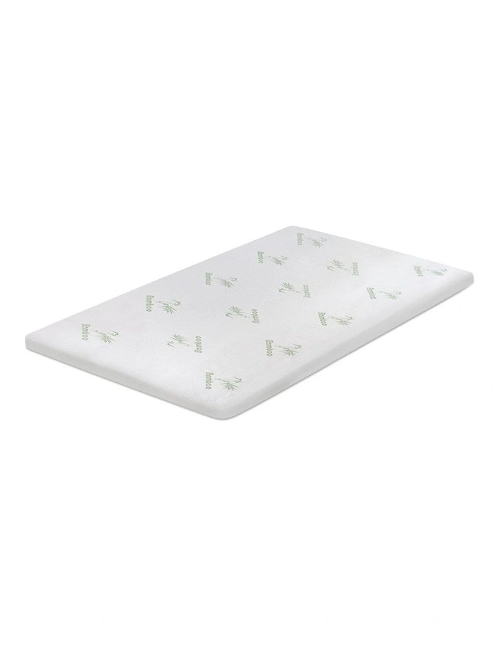 Memory Foam King Mattress Topper with Bamboo Cover 6cm in White