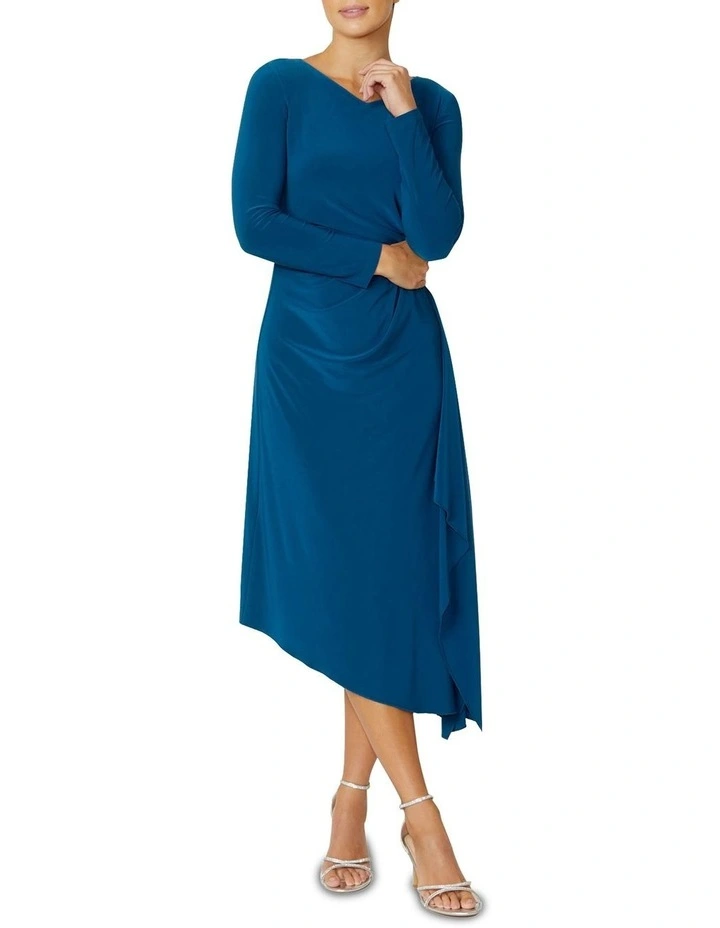Nora Cadet Jersey Dress in Blue