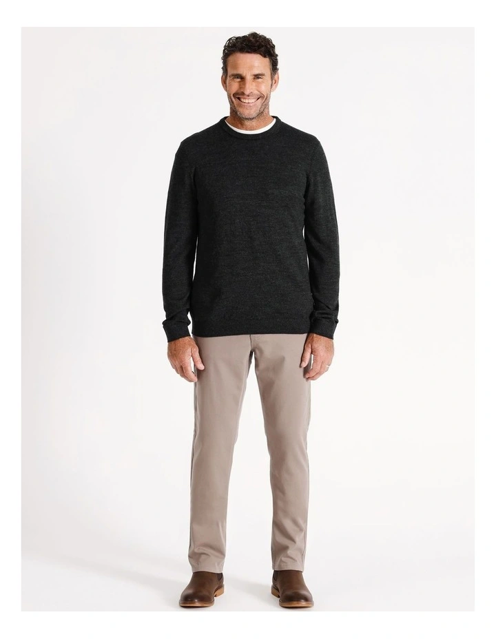 Australian Merino Crew Neck Knit Charcoal