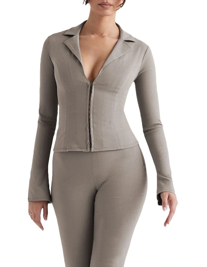 Zakira Fitted Shirt in Grey