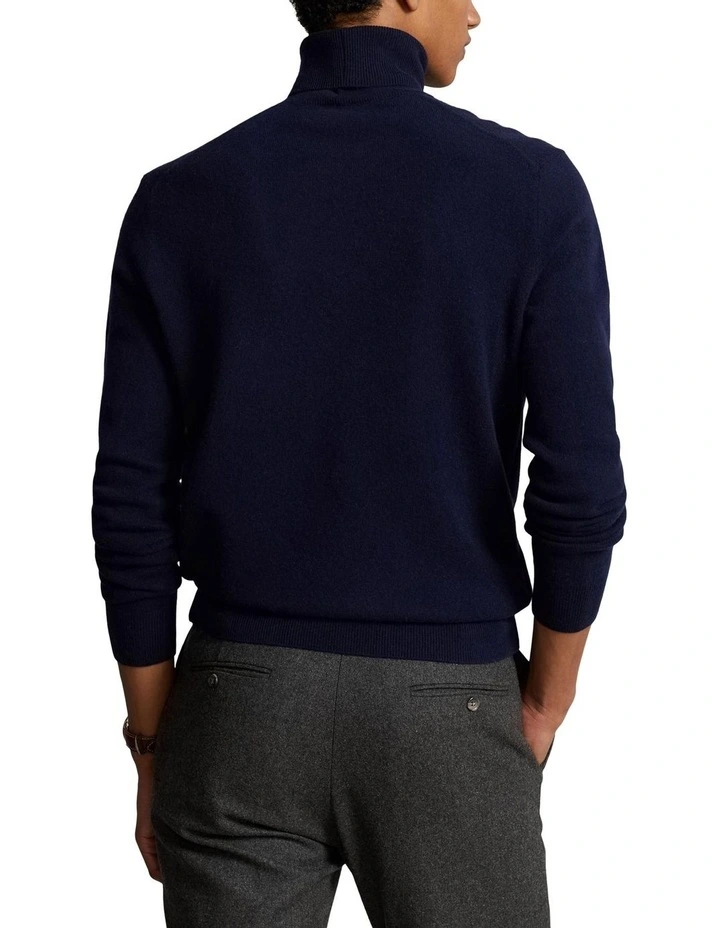 Polo Bear Wool Turtleneck Sweater in Blue