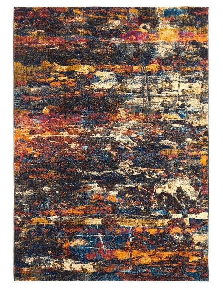 Dreamscape Splash Modern Midnight Rug in Navy