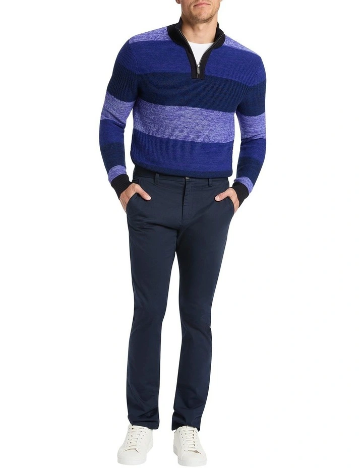 Fitzroy 1/4 Zip Knit in Navy Multi