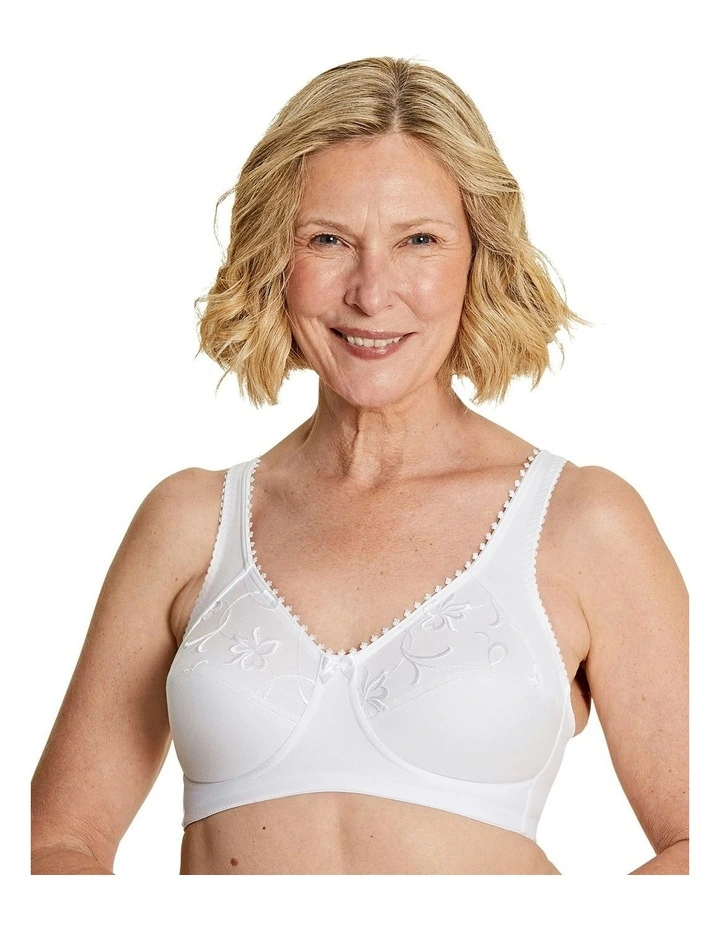Grace Wirefree Cotton Full Cup Support Bra in White