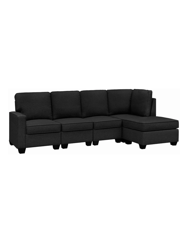 Modular Sofa 5 Seater Chaise Set in Dark Grey