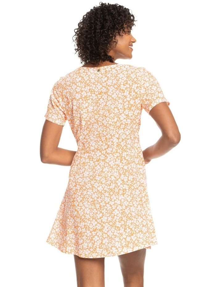 Short Sleeve Wrap Dress in Tangerine Pretty