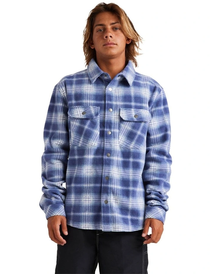 Polar Fleece Overshirt in Crown Blue Surf Days
