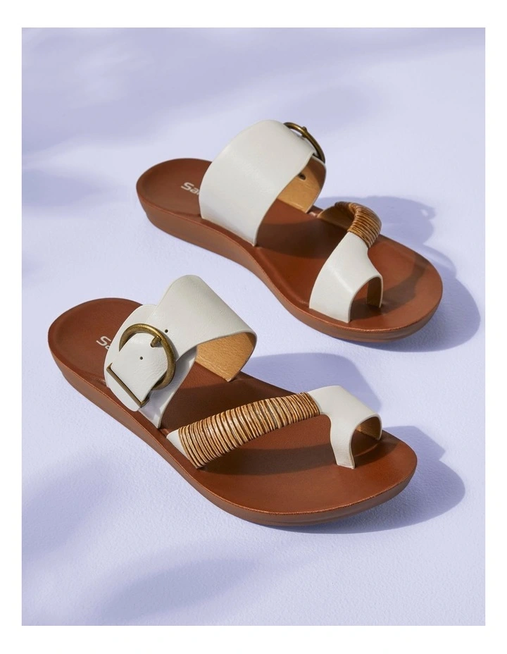 Geneva White Smooth Sandals