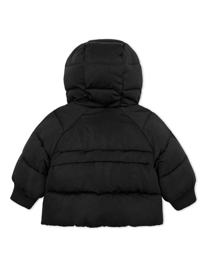 Hooded Puffer Jacket in Black