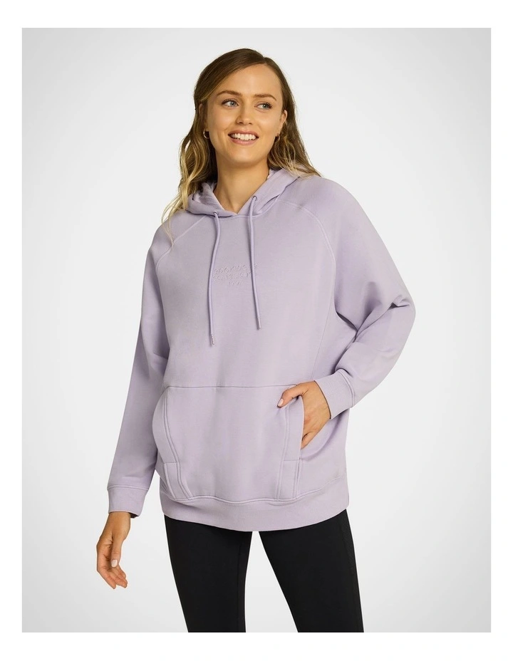 Wind Down Fleece Longline Hoodie in Luna