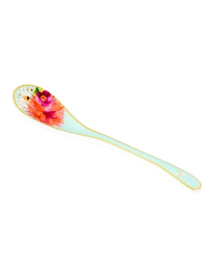 Teas and C's Dahlia Daze Ceramic Teaspoon Set of 4 in Sky Blue