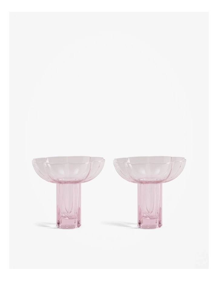 Audrey Cocktail Glass Set Of 2 in Sugar Pink
