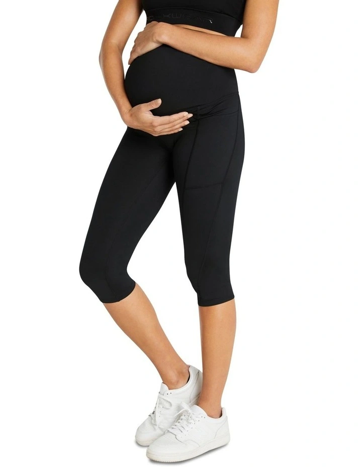 Maternity 3/4 Pocket Tights in Black