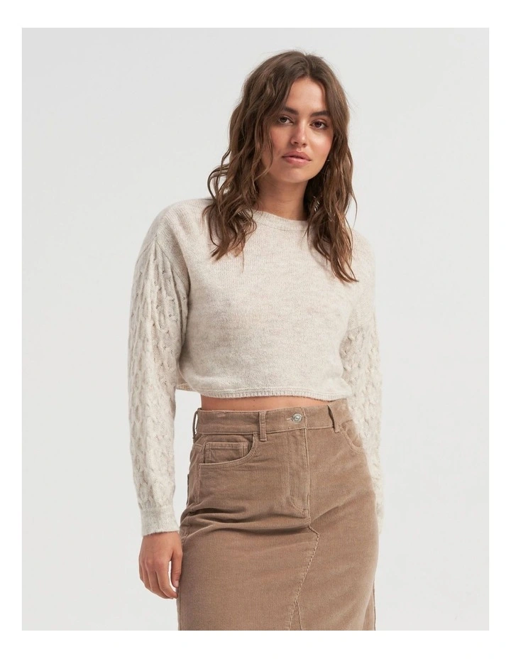 Tirona Cropped Knit in Stone