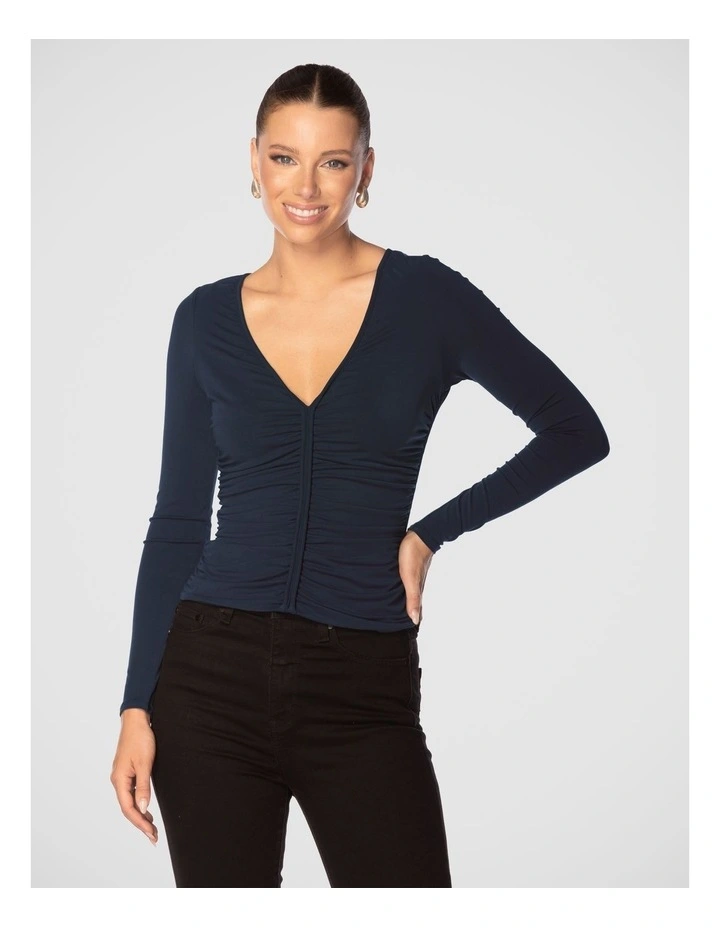 Destry Gathered Top in Steel