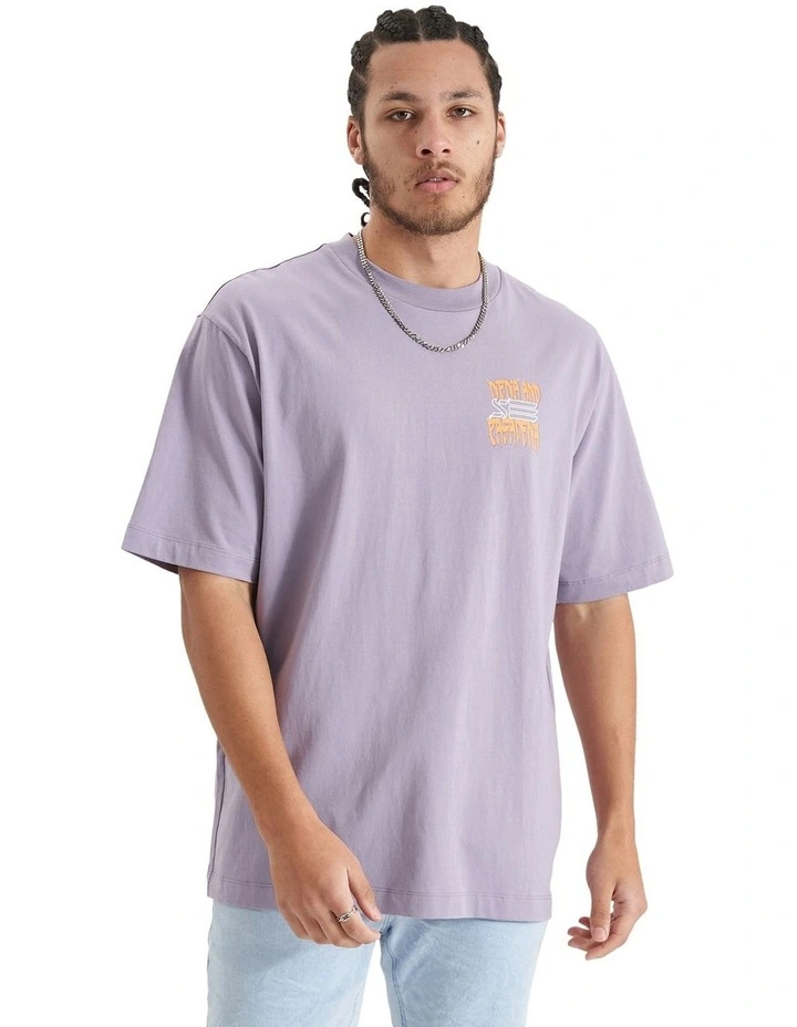 Thunder Heavy Oversized T-shirt in Purple Ash