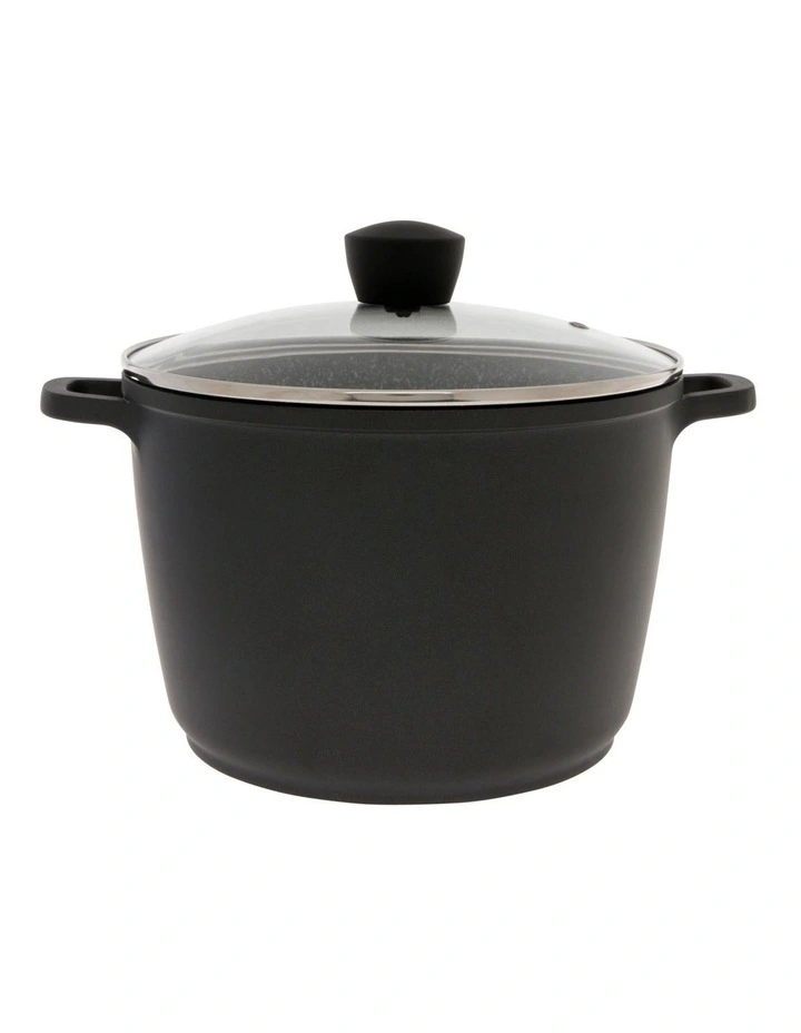 Classic Non-Stick Stockpot with Lid 6.2L in Black