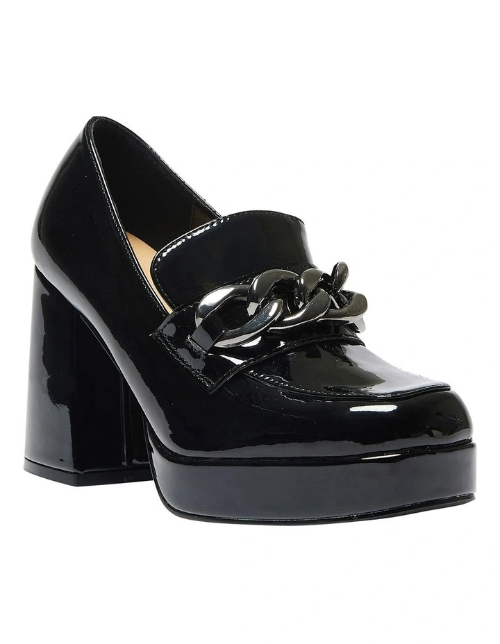 Trinity Heeled Shoe in Black Patent