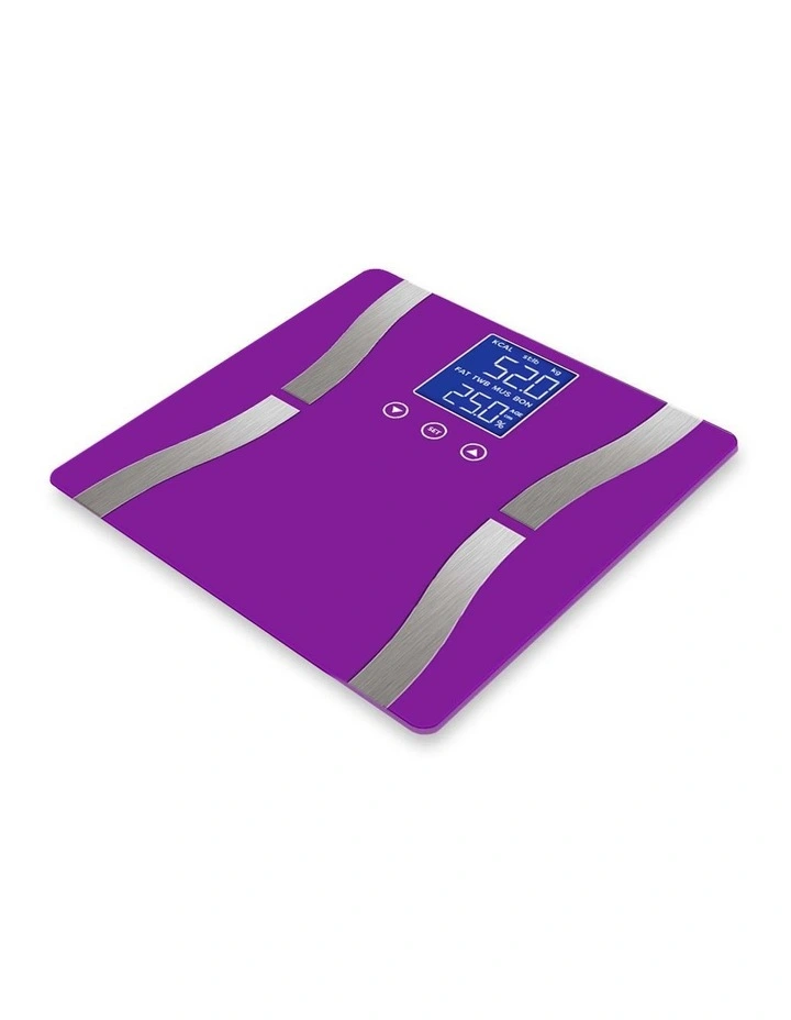 Glass Lcd Digital Body Fat Scale in Purple
