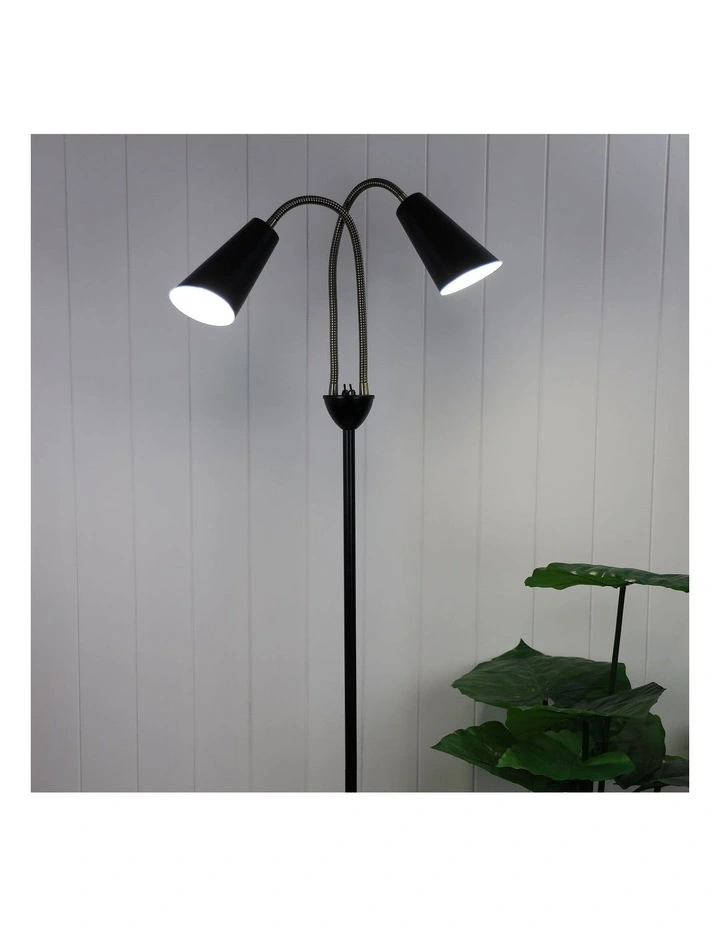 Walt Twin Floor Lamp Antique Brass