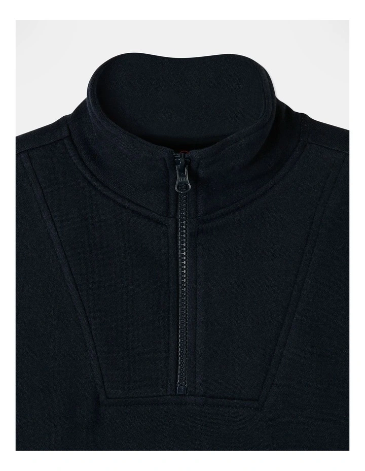 1/4 Zip Splice Sweat Top in Navy