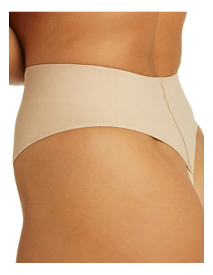 Sleek Solutions Waistline Shaping Thong in Warm Beige