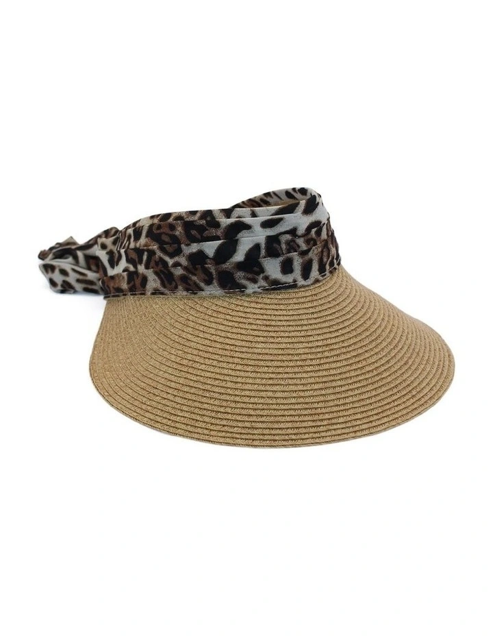 Leopard Tia Visor in Tan
