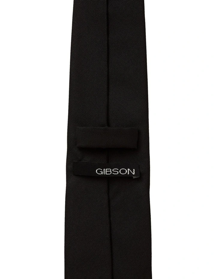 Textured Silk Slim Tie in Black