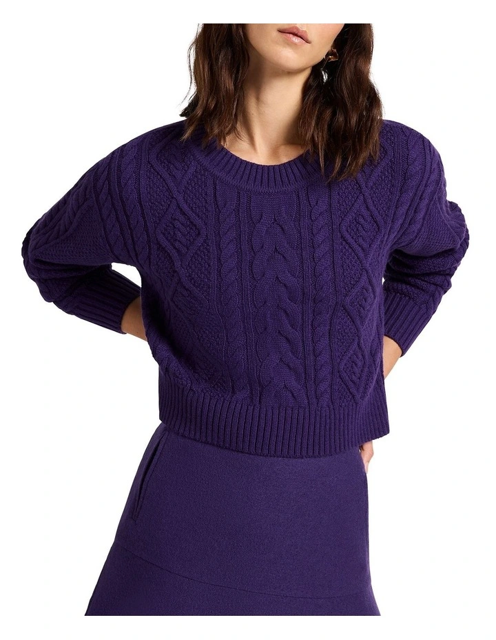 Blake Cropped Knit Top in Nightshade