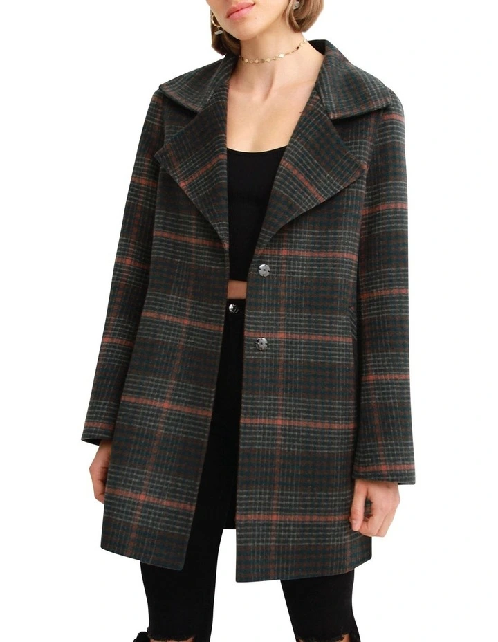 Ex-Boyfriend Wool Blend Oversized Jacket Brown