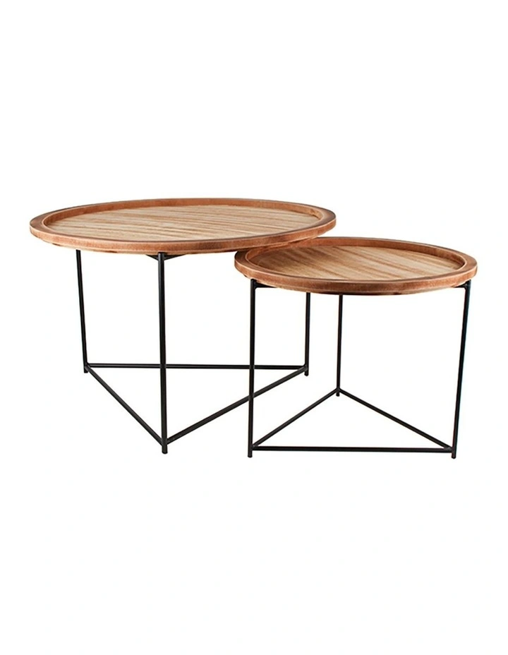 Ardano Wood Side Table 2 Pack in Natural
