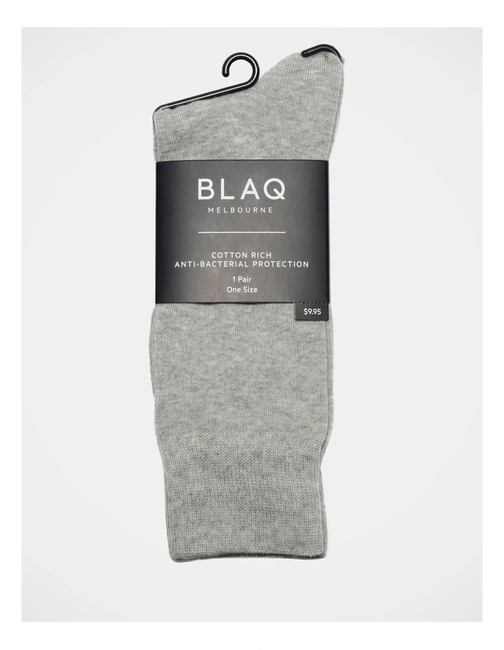 Cotton Plain Sock in Grey