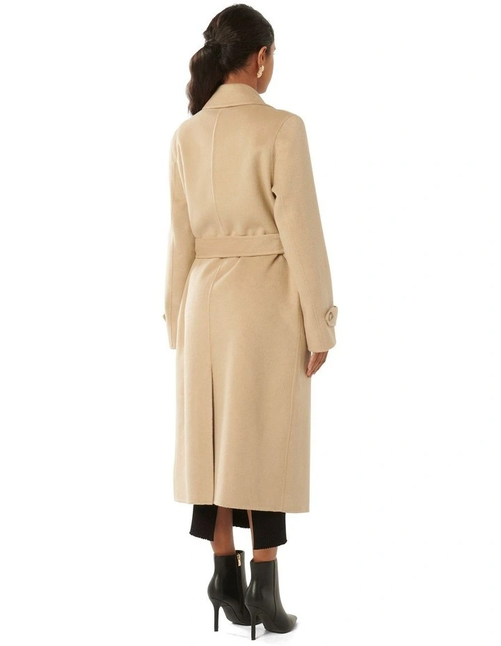 Carter Felled Seam Coat in Beige