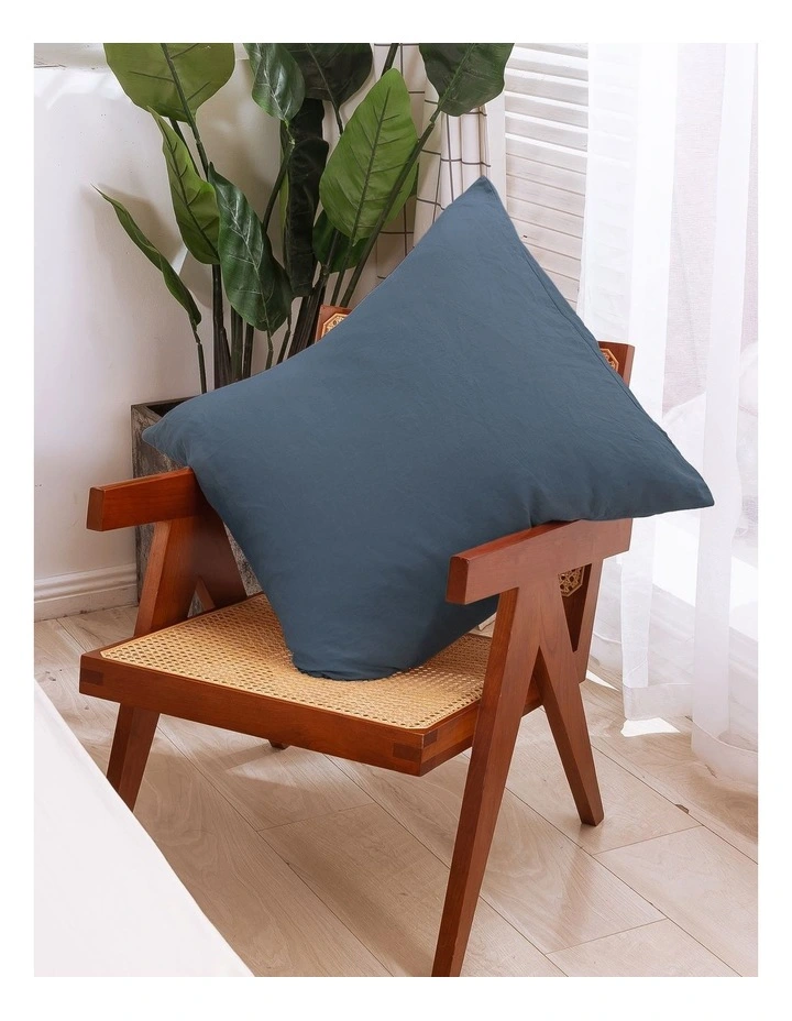 European Flax Linen Euro Pillowcase in Washed Blue