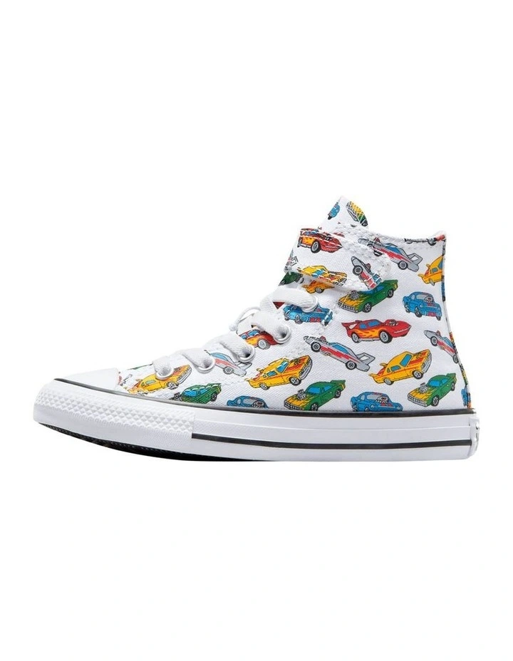 Chuck Taylor All Star 1V Hi Cars Youth Sneakers in White