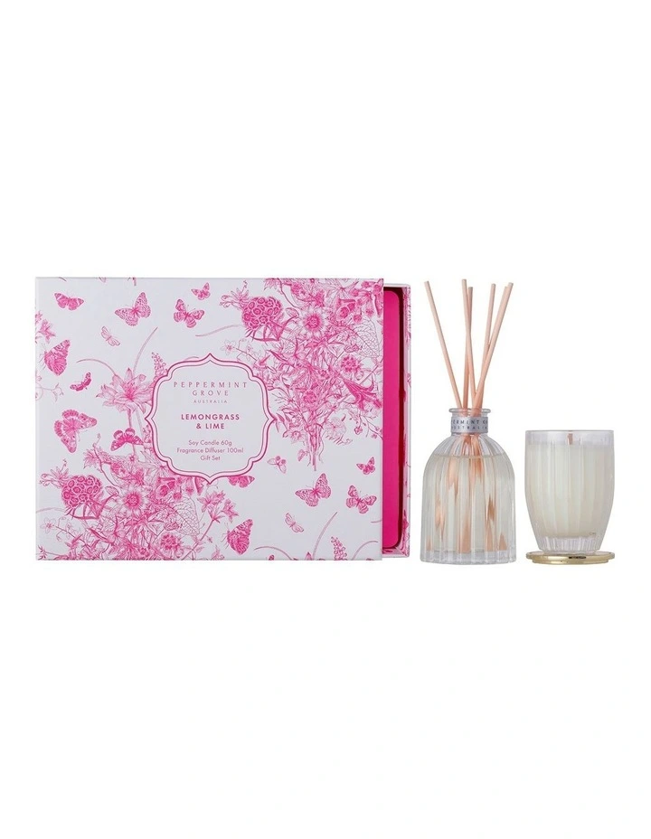 Lemongrass and Lime Candle 60g and Diffuser 100ml Set