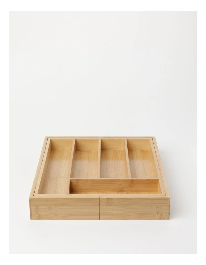 Extendable Cutlery Organiser in Bamboo