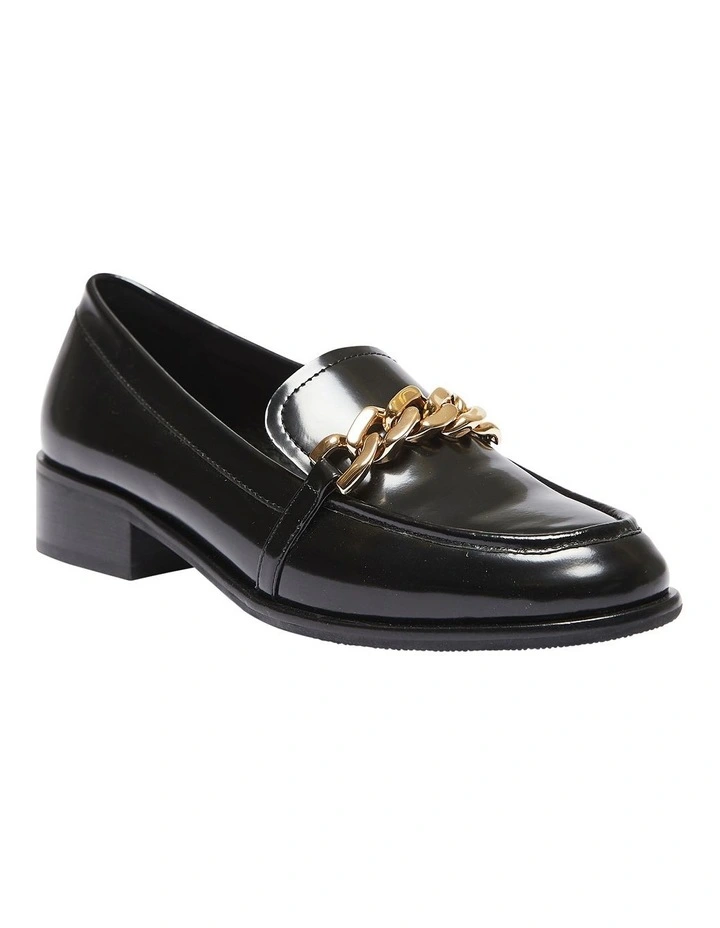 Kate Black Hi Shine Flat Shoes