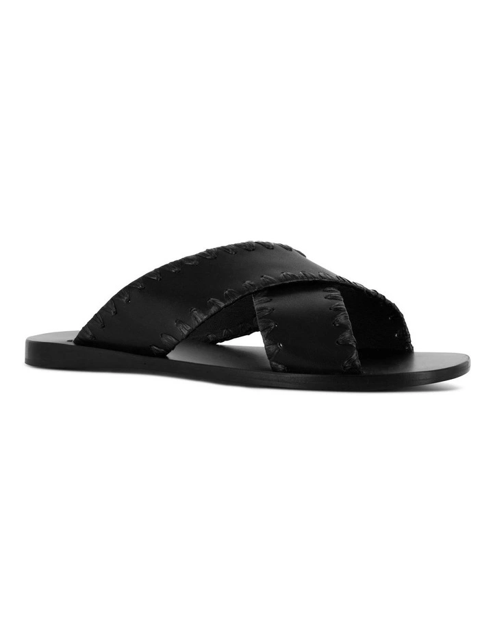 Bess Flat Sandals in Black