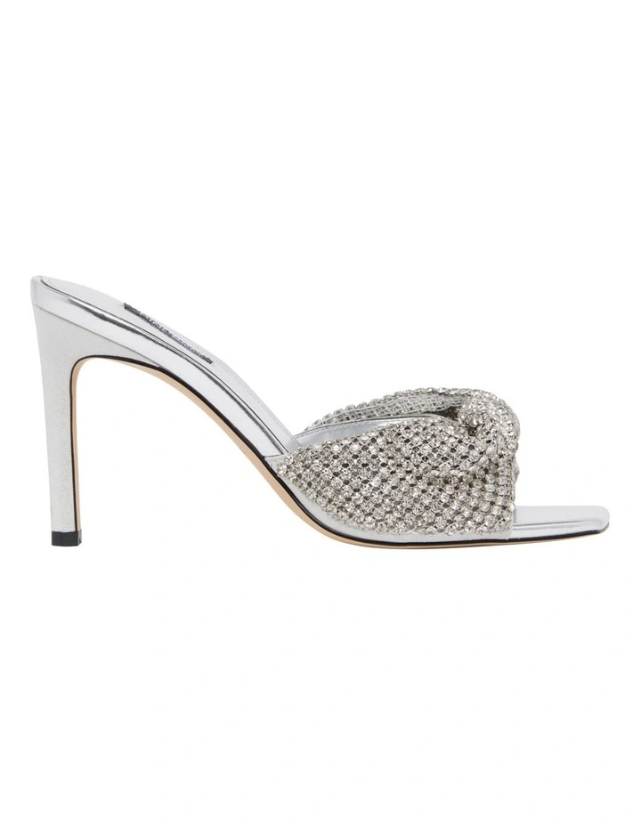 Umah Heeled Sandal in Silver