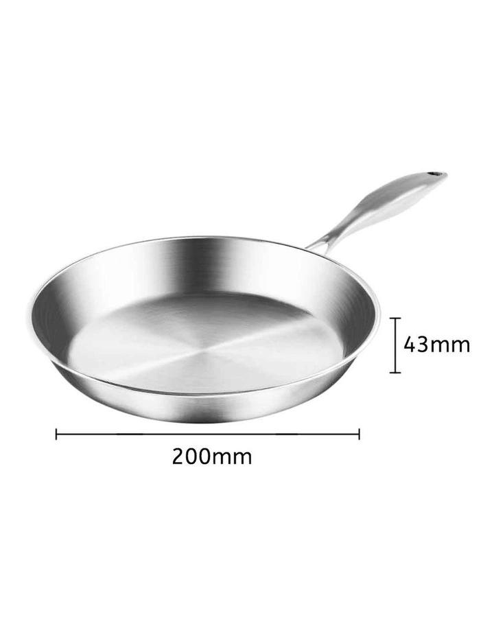 Stainless Steel Induction Cooking Frypan 20cm in Silver