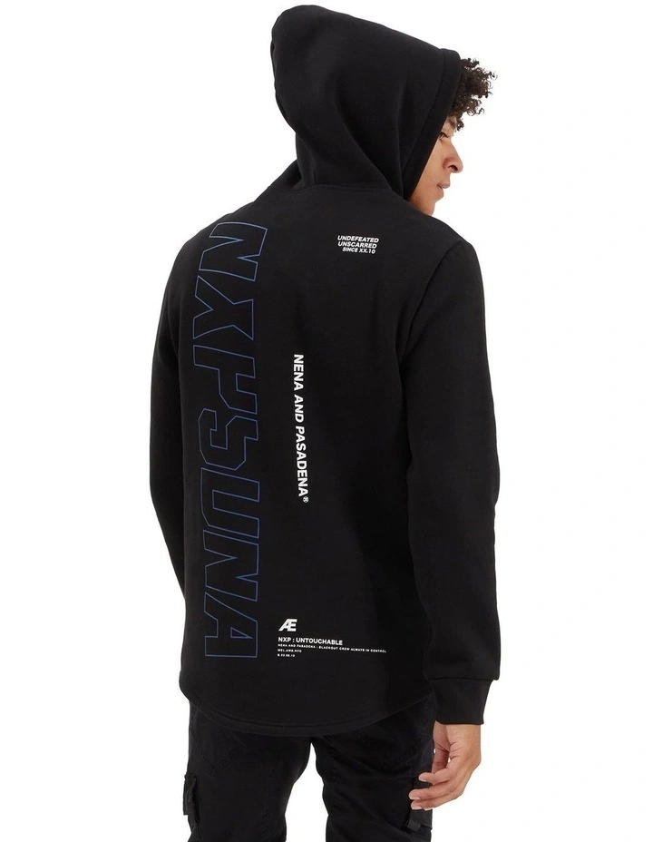 Brodder Hooded Dual Curved Sweater in Black