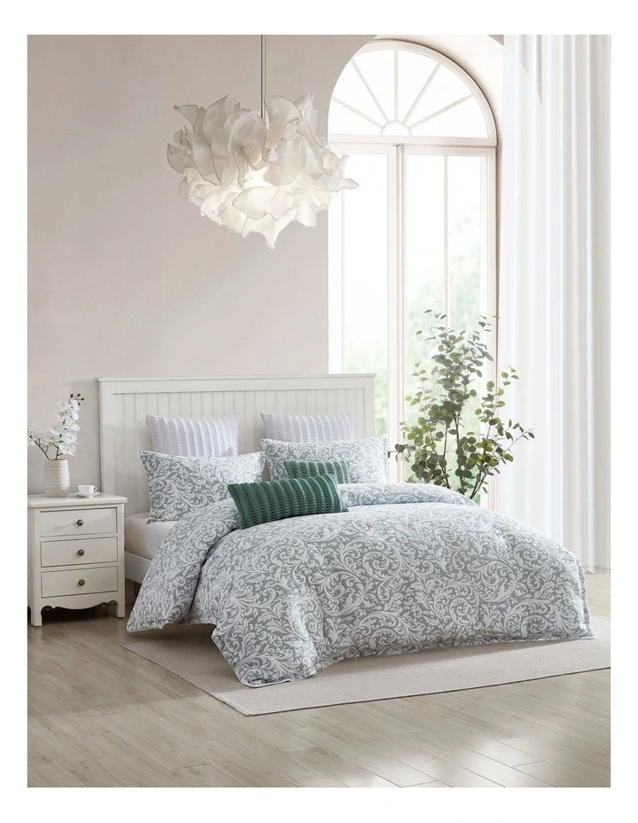 Harlow Quilt Cover Set in Sage