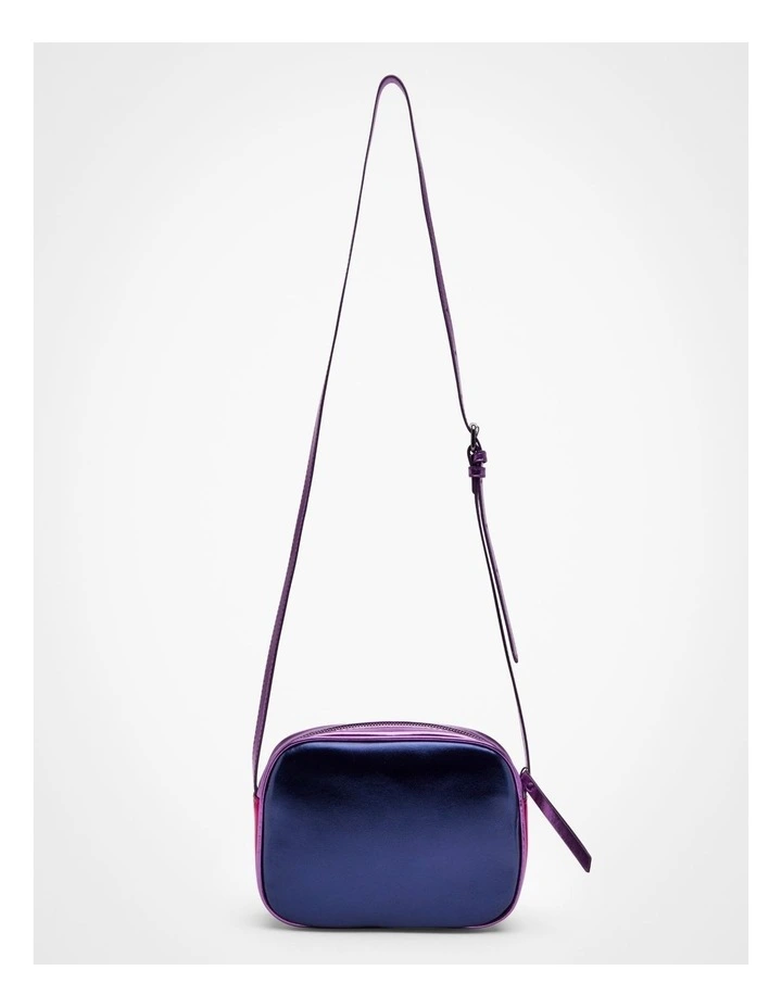 Metallic Patchwork Crossbody in Purple