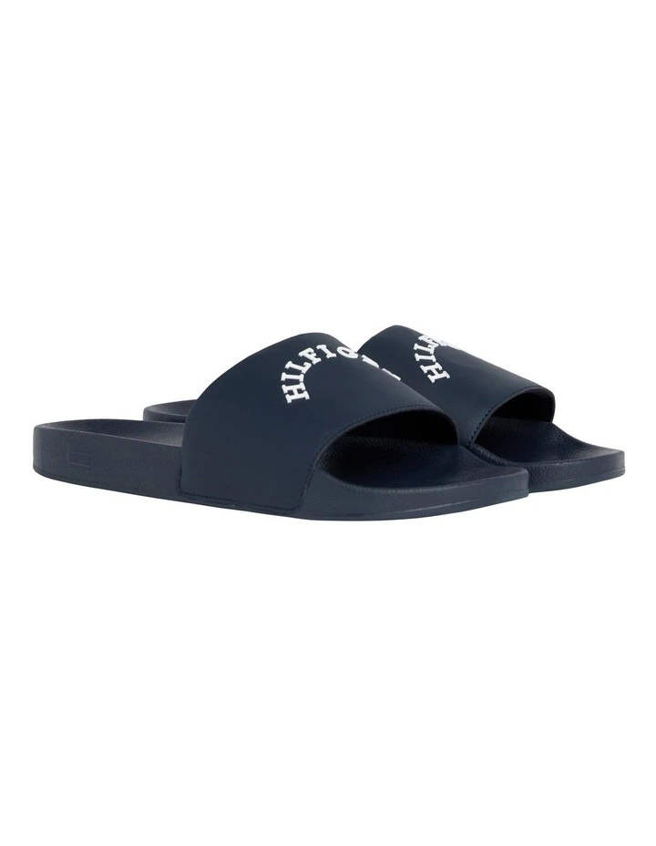 Monotype Curved Logo Pool Slides in Desert Sky
